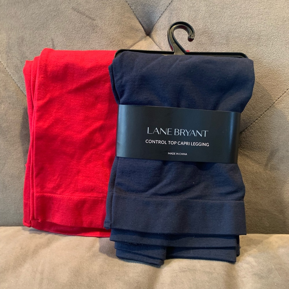 NEW - Lane Bryant - Control Top Capri Leggings (2 pair- true red and navy) 2/$22